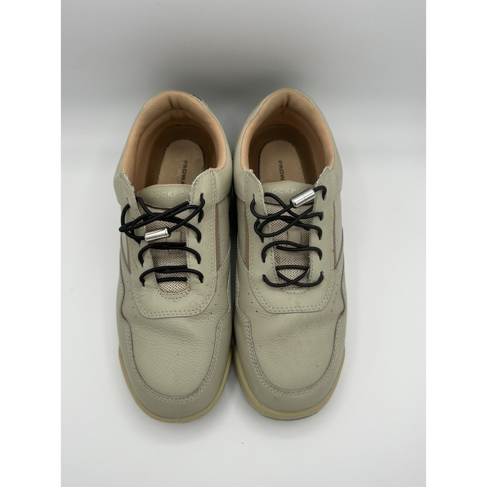 Rockport Prowalker Comfort Walking Shoe Men Size 7 Olive Beige Cream Leather - Picture 3 of 11